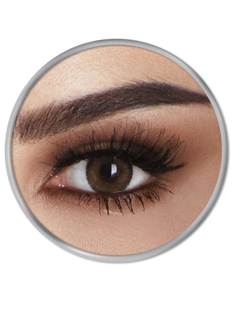 Amara Cocoa Contact Lenses, Original Unisex Amara Cosmetic Contact Lenses, Monthly Disposable,  Brown Color - Image 1