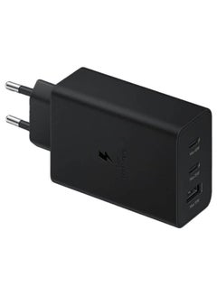 Samsung 65W Super Fast Charger with Type-C to Type-C Cable - 65W Type-C & 25W Type-C & 15W Type A Compatible with Galaxy Note S21 S23 10 Ultra S10 S9 Plus - S22 - S22 Ultra (Black) Black  - Image 1