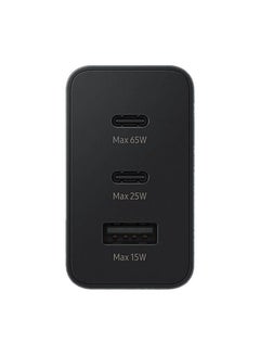 Samsung 65W Super Fast Charger with Type-C to Type-C Cable - 65W Type-C & 25W Type-C & 15W Type A Compatible with Galaxy Note S21 S23 10 Ultra S10 S9 Plus - S22 - S22 Ultra (Black) Black  - Image 2