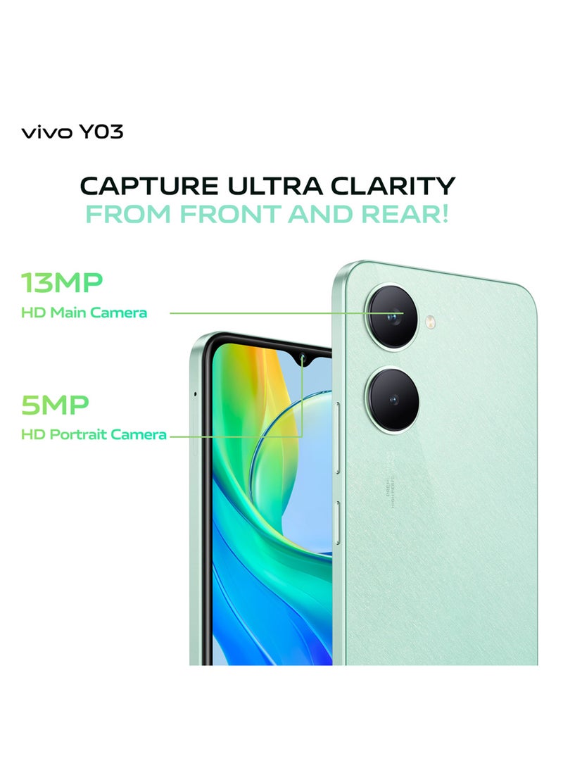 vivo - Y03 4G Dual SIM Gem Green 4GB RAM 128GB 5000Mah - Middle East Version - Image 1