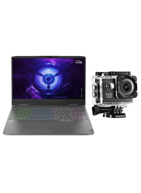 LOQ Gaming (Upgraded Version) Laptop With 15.6-Inch FHD Display, Core i7-13620H Processor/32GB RAM/1TB SSD/8GB NVIDIA Geforce RTX 4060 Graphics Card/Windows 11 With FREE Sports Action Camera English Storm Grey