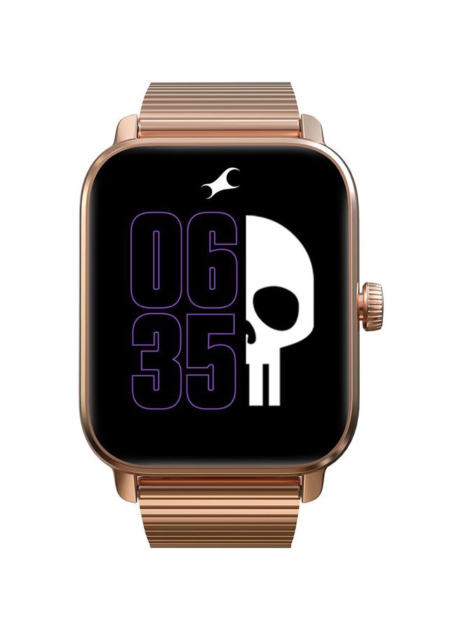 fastrack Reflex Phantom Smart Watch 1.85" Ultra UV Square Display, BT Calling, AI Voice Asst, Health Monitoring Mesh Unisex Rose Gold  - Image 1