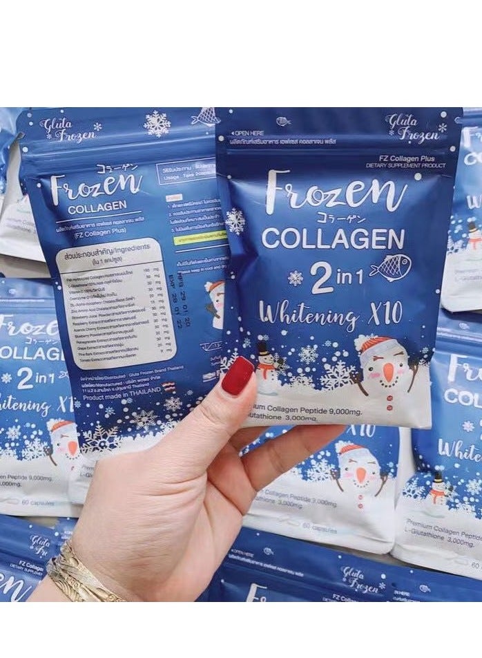 Gluta Frozen - Frozen Collagen 2 In 1 Whitening 10X Premium Collagen Peptide 30000 Mg And L- Glutathione 10000 Mg 60 Tablet - Image 1