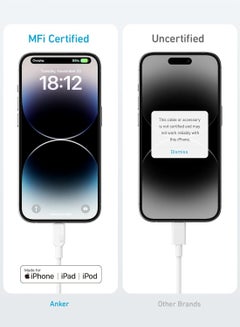 Anker Anker USB C to Lightning Cable, 310 USB-C to Lightning Cable(Black, 6ft), MFi Certified, Fast Charging Cable for iPhone 14 Plus 14 14 Pro Max 13 13 Pro 12 11 X XS XR (Charger Not Included) Snow  - Image 4
