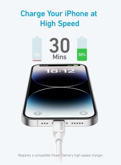 Anker Anker USB C to Lightning Cable, 310 USB-C to Lightning Cable(Black, 6ft), MFi Certified, Fast Charging Cable for iPhone 14 Plus 14 14 Pro Max 13 13 Pro 12 11 X XS XR (Charger Not Included) Snow  - Image 2