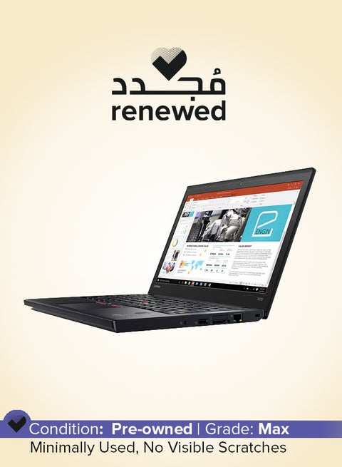 Renewed - ThinkPad X270 Business Laptop With 12.5-Inch Display,Intel Core i7-7th Gen CPU/Dual Core/8GB DDR4 RAM/256GB SSD/Windows 10 Pro English Black