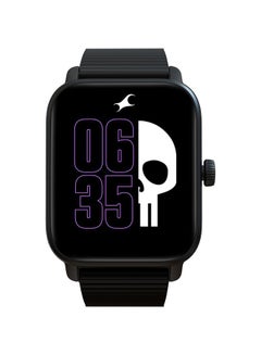 Reflex Phantom Smart Watch 1.85" Ultra UV Square Display, BT Calling, AI Voice Asst, Health Monitoring Mesh Unisex Black