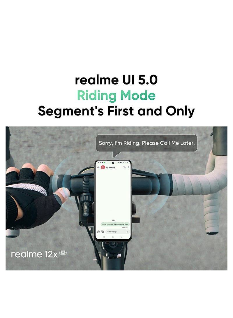 realme - 12x Glowing Black Dual SIM 6GB RAM 128GB 5G - Middle East Version - Image 1