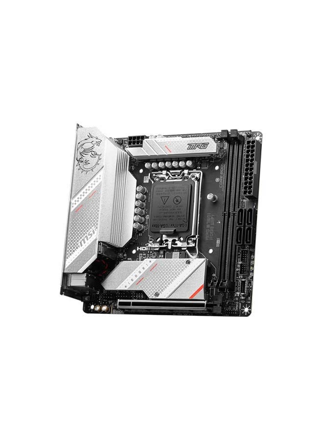 MSI - MPG B760I Edge Wi-Fi DDR5 LGA 1700 Mini-ITX Motherboard, Intel B760 Chipset, 2x DDR5 RAM Slot, 96GB Max Capacity, Intel Wi-Fi 6E, BT 5.3, PCI-E x16 Slot, DP & HDMI | 911-7D40-005 White - Image 1
