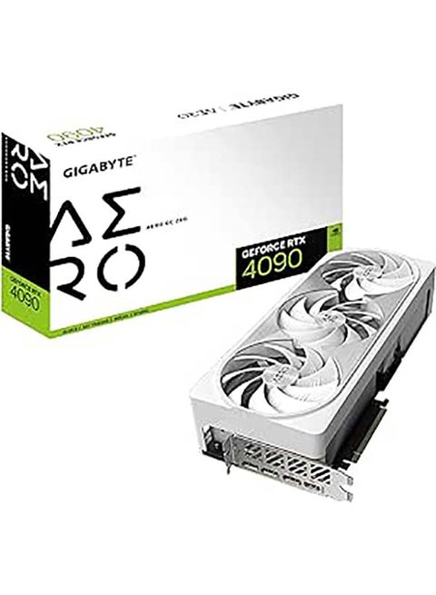 GeForce RTX 4090 AERO OC 24G Graphics Card, 3X WINDFORCE Fans, 24GB 384-bit GDDR6X, GV-N4090AERO OC-24GD Video Card White