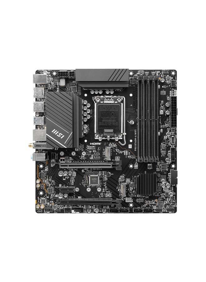 MSI - Pro B760M-A Wifi Intel mATX Motherboard, LGA 1700 Socket, DDR5 Support, Wifi 6E / Bluetooth 5.3, B760 Chipset, 2.5 LAN, PCIe 4.0, HDMI | 911-7D99-007 - Image 1