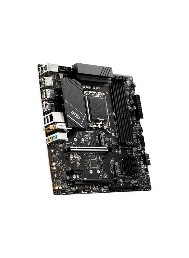 MSI - Pro B760M-A Wifi Intel mATX Motherboard, LGA 1700 Socket, DDR5 Support, Wifi 6E / Bluetooth 5.3, B760 Chipset, 2.5 LAN, PCIe 4.0, HDMI | 911-7D99-007 - Image 1