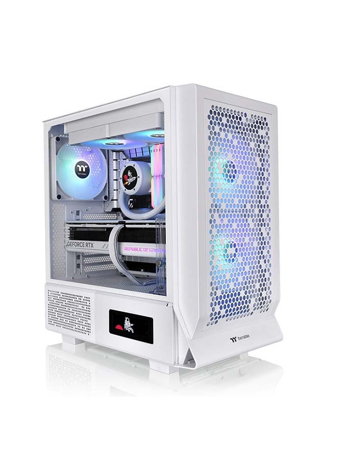 Thermaltake Ceres 330 TG ARGB Mid Tower Chassis, 2x Pre-Installed CT140 aRGB Fans 1x CT140 Fan, 4mm Tempered Glass Panel, Up to 360mm Radiator 7 Fans, Removable Filters, Snow | CA-1Y2-00M6WN-01 White  - Image 1