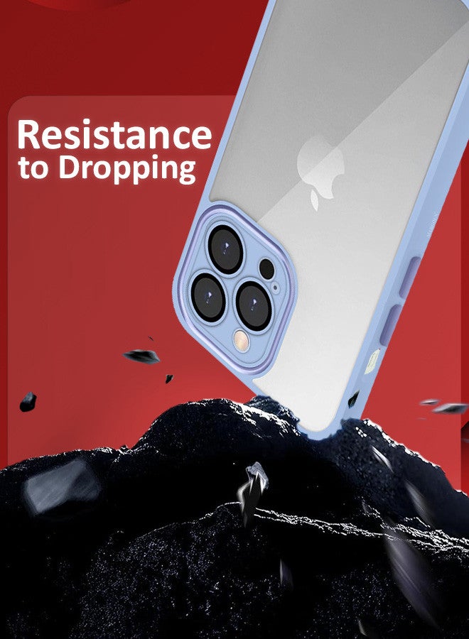 MARGOUN iPhone 13 Pro Clear Case Cover With Shockproof Silicone Bumper Frame And Anti Drop Raised Camera Lens Protection Sierra Blue - Image 3