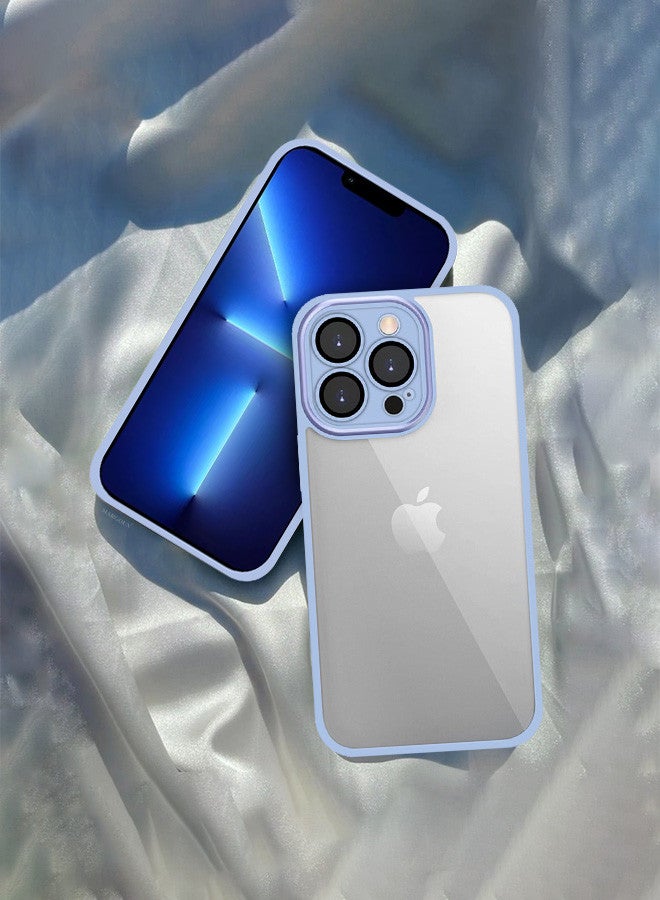 MARGOUN iPhone 13 Pro Clear Case Cover With Shockproof Silicone Bumper Frame And Anti Drop Raised Camera Lens Protection Sierra Blue - Image 1
