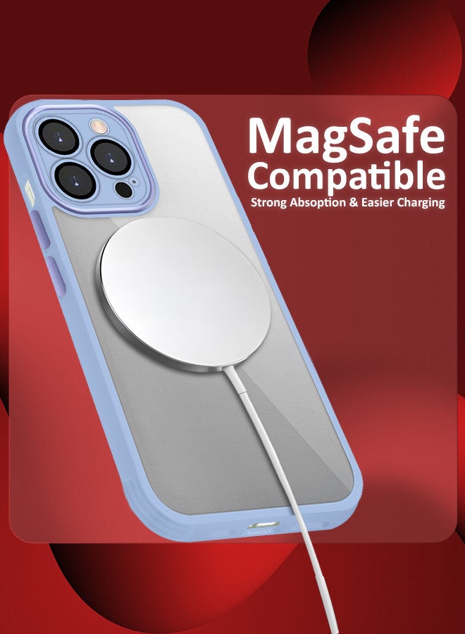 MARGOUN iPhone 13 Pro Clear Case Cover With Shockproof Silicone Bumper Frame And Anti Drop Raised Camera Lens Protection Sierra Blue - Image 2