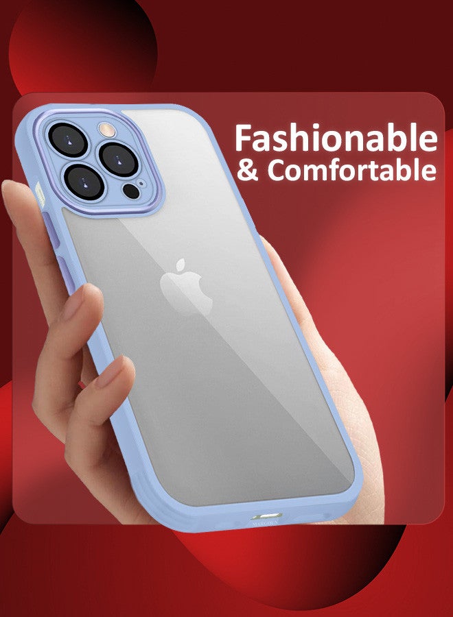 MARGOUN iPhone 13 Pro Clear Case Cover With Shockproof Silicone Bumper Frame And Anti Drop Raised Camera Lens Protection Sierra Blue - Image 5