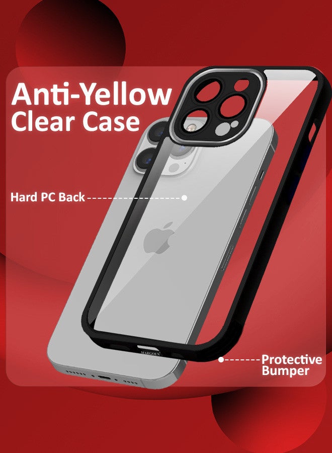 مارجون غطاء شفاف لهاتف iPhone 13 Pro مع إطار من السيليكون المقاوم للصدمات وحماية عدسة الكاميرا المرتفعة ضد السقوط - Image 4