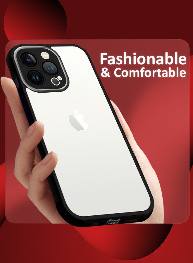 مارجون غطاء شفاف لهاتف iPhone 13 Pro مع إطار من السيليكون المقاوم للصدمات وحماية عدسة الكاميرا المرتفعة ضد السقوط - Image 5