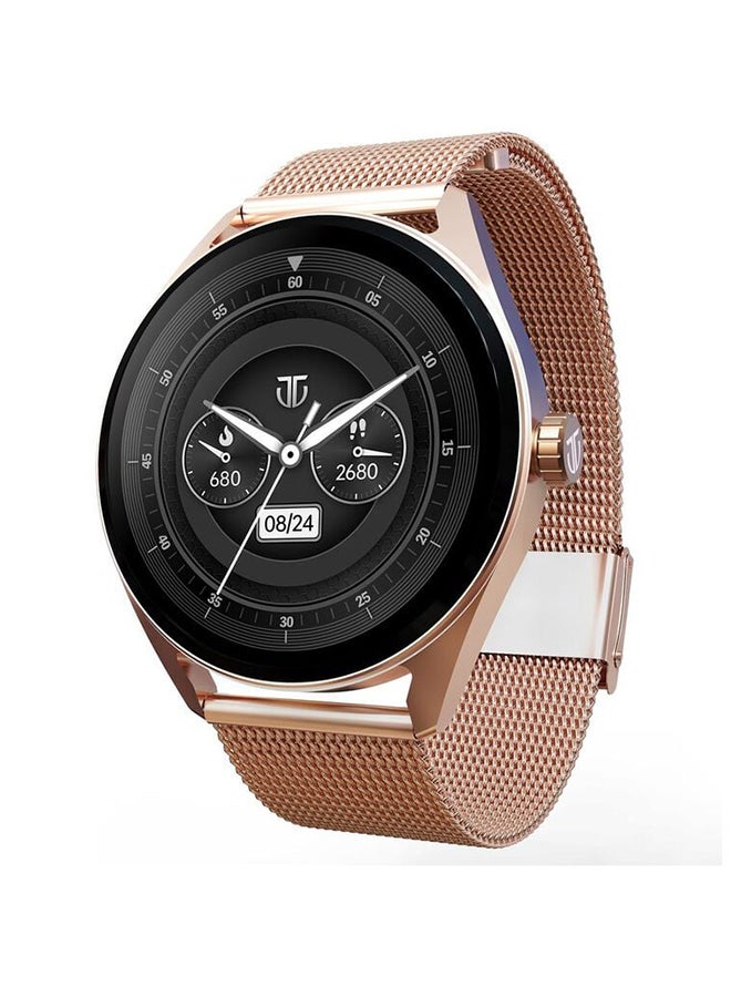 TITAN - Crest Smart Watch 1.43"AMOLED Round Display, BT Calling, Health Monitoring Mesh Rose Gold - Image 1
