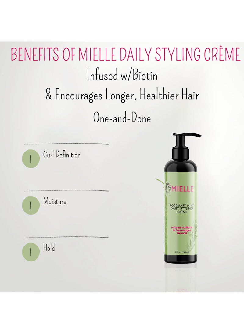 MIELLE - Organics Rosemary Mint Strengthening Growth Collection Rosemary Hair Oil, Shampoo, Hair Mask, Styling Cream And Scrubber For Hair Growth - Promote Hair Growth, Provide Protection And Treatment 994ml - Image 1