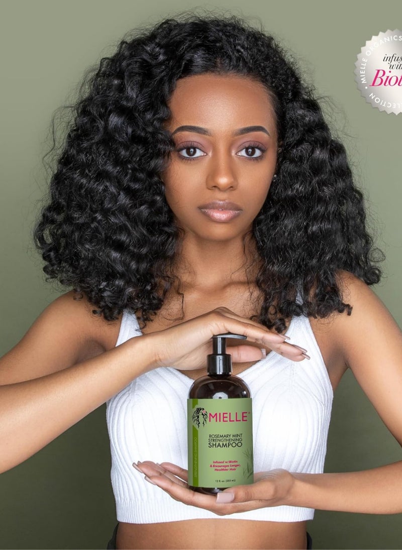 MIELLE - Organics Rosemary Mint Strengthening Growth Collection Rosemary Hair Oil, Shampoo, Hair Mask, Styling Cream And Scrubber For Hair Growth - Promote Hair Growth, Provide Protection And Treatment 994ml - Image 1