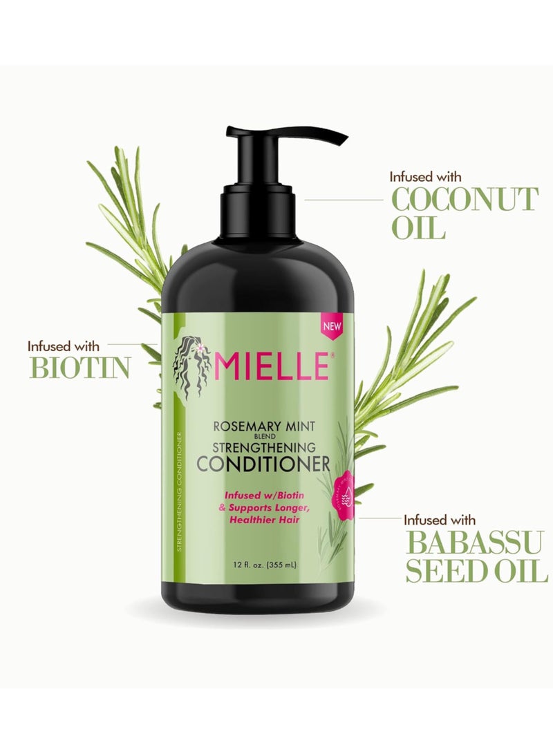 MIELLE Rosemary Mint Strengthening Conditioner Infused With Biotin Helps Strengthen Weak And Brittle Hair 12 Oz 355ml  - Image 3