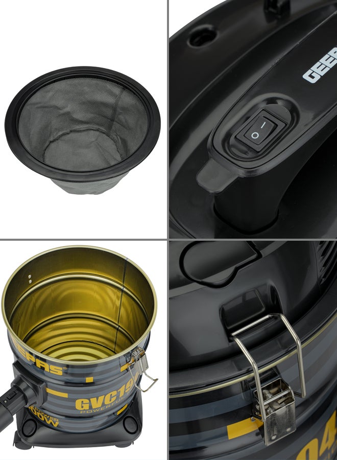 Drum Vacuum Cleaner- 18 L Dust Bag Capacity with Elegant Body, Metallic Tank/ Powerful Suction, Dry and Blow Function, Full Indicator/ Perfect for Home, Office, Apartments 18 L 2000 W GVC19045 Black, Yellow
