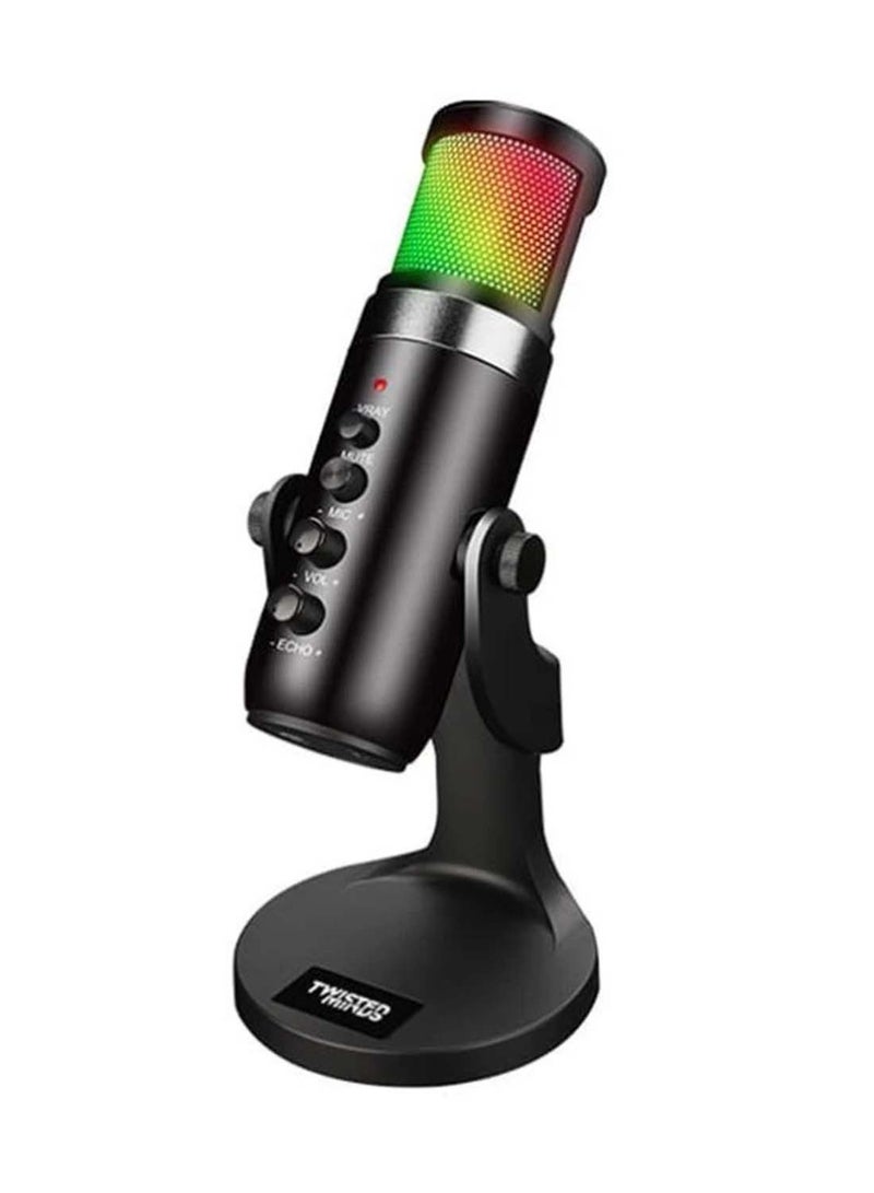 TWISTED MINDS - W108 B RGB Gaming Microphone , Supports Mobile Phone, Computer, Tablet, Black | TM-W108 B Black - Image 1