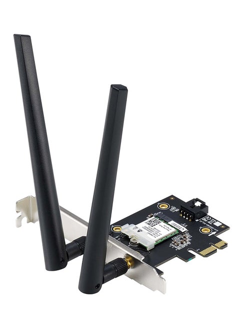 PCE-AXE5400 WiFi 6E PCI-E Adapter with 2 external antennas, Supporting 6GHz band, 160MHz, Bluetooth 5.2, WPA3 network security, OFDMA, MU-MIMO - Black