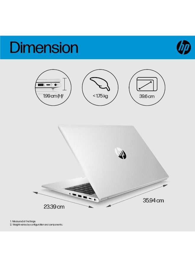 HP - ProBook 450 G9 Business (Upgraded Version) Laptop With 15.6-Inch FHD Display, Core i5-1235U Processor/64GB RAM/2TB SSD/Intel Iris XE Graphics/Windows 11 Pro + Durlyfish English Silver - Image 1