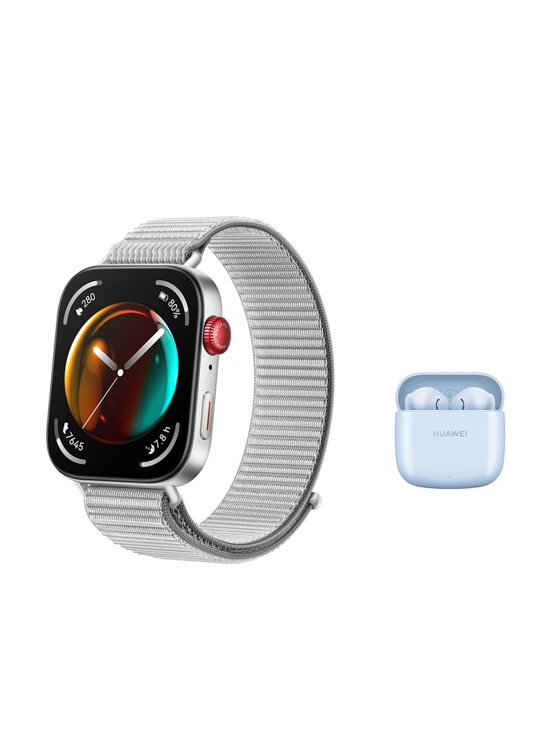 HUAWEI Watch Fit 3 Smartwatch, 1.82 Inch AMOLED Display, Ultra Slim Design, Scientific Workout Coach, Upgraded Health Management, Compatible With iOS And Android + FreeBuds SE 2 Grey - Image 1