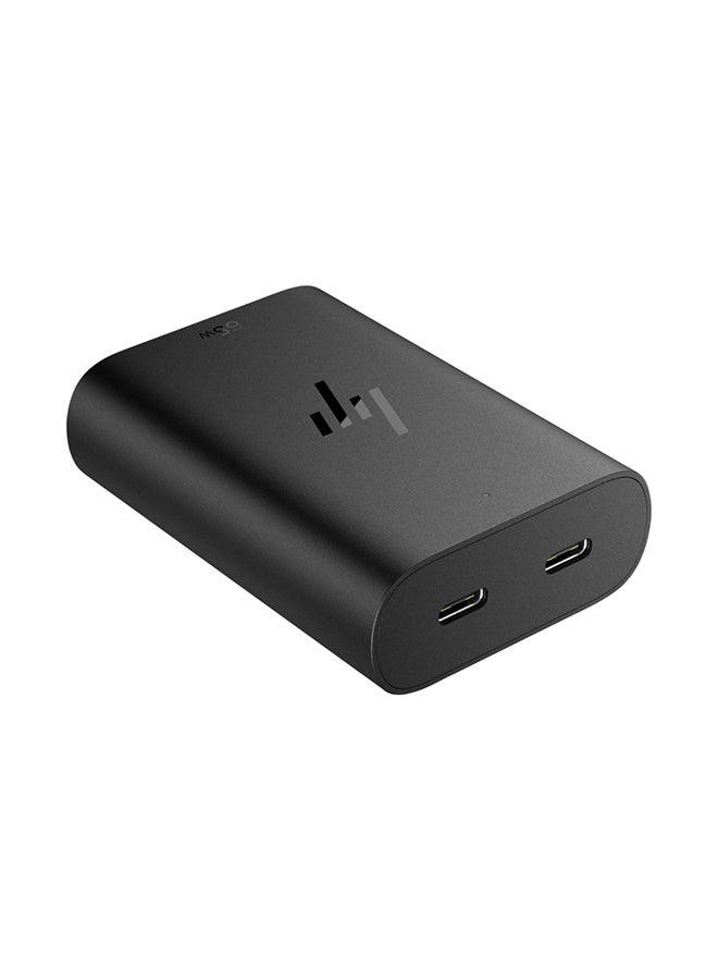 HP 65W GaN USB-C Laptop Charger (600Q7AA) Black  - Image 1