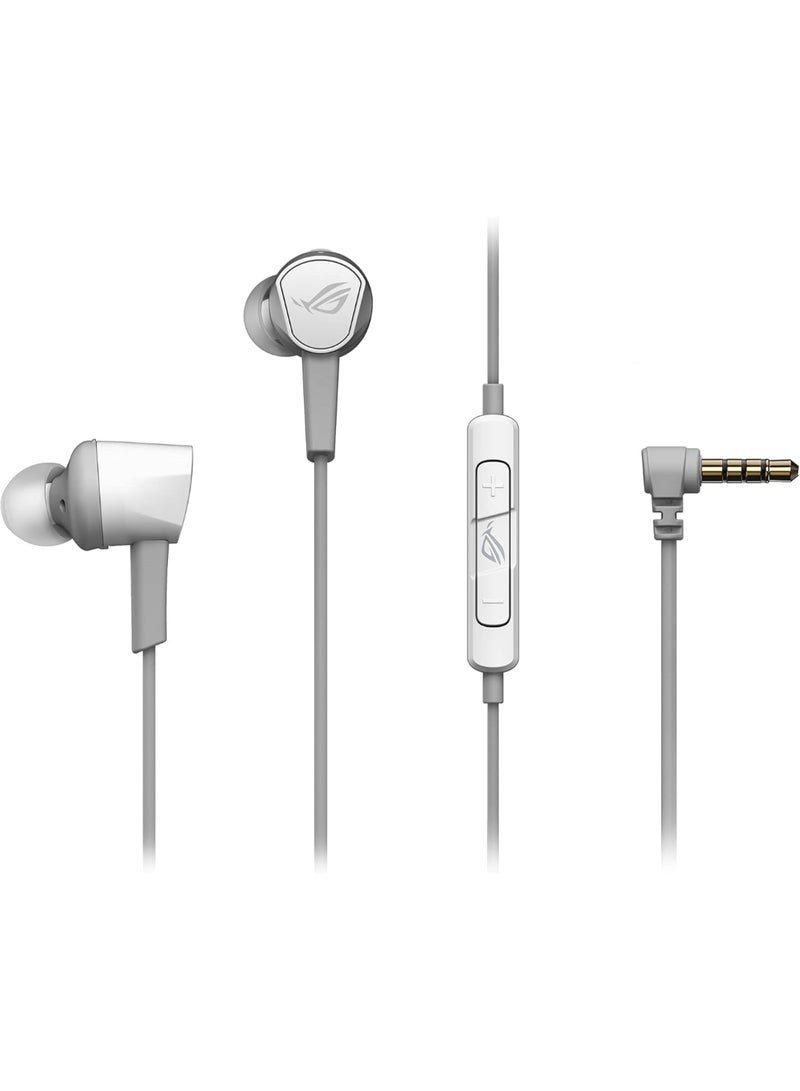 ASUS ASUS ROG Cetra II Core Moonlight White In-ear Gaming Headphones (Liquid Silicone Rubber Drivers, 90° cable connector, Hi-Res Audio, 3.5 mm, For PC, Mac, PS4, PS5, Xbox One, Switch and Mobile Devices)  - Image 1