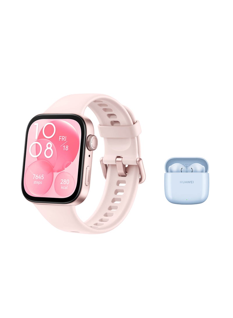 Watch Fit 3 Smartwatch, 1.82 Inch AMOLED Display, Ultra Slim Design, Scientific Workout Coach, Upgraded Health Management, Compatible With iOS And Android+ HUAWEI FreeBuds SE 2 Pink - pnsku/N70065121V/45/_/1714724457/973ab7b2-8f77-4e85-91a7-60484728875a