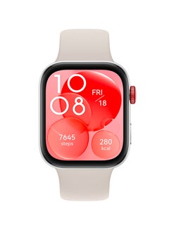 هواوي ساعة ذكية Watch Fit 3، شاشة AMOLED مقاس 1.82 بوصة، تصميم نحيف للغاية، مدرب تمرين علمي، إدارة صحية محسنة، متوافقة مع iOS وAndroid + FreeBuds SE 2 Moon White  - Image 2