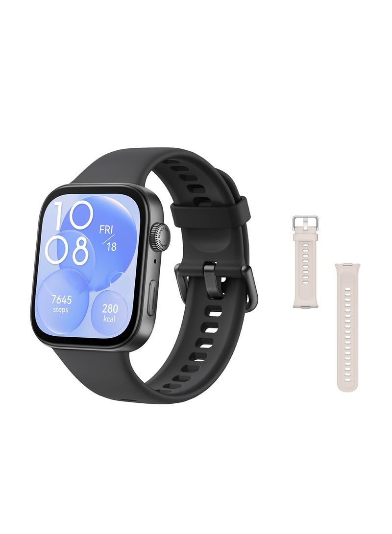 HUAWEI Watch Fit 3 Smartwatch, 1.82 Inch AMOLED Display, Ultra Slim Design, Scientific Workout Coach, Upgraded Health Management, Compatible With iOS And Android, Strap Black  - Image 1