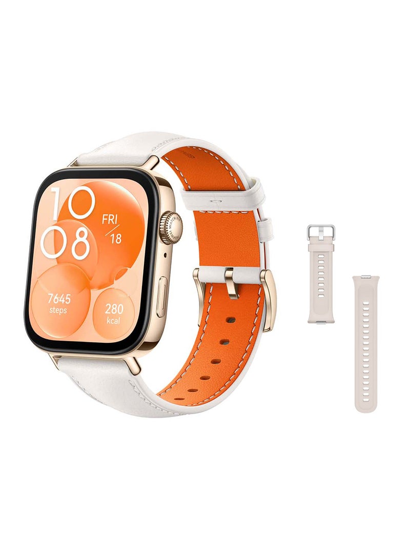 HUAWEI Watch Fit 3 Smartwatch, 1.82 Inch AMOLED Display, Ultra Slim Design, Scientific Workout Coach, Upgraded Health Management, Compatible With iOS And Android, Strap Pearl White  - Image 1