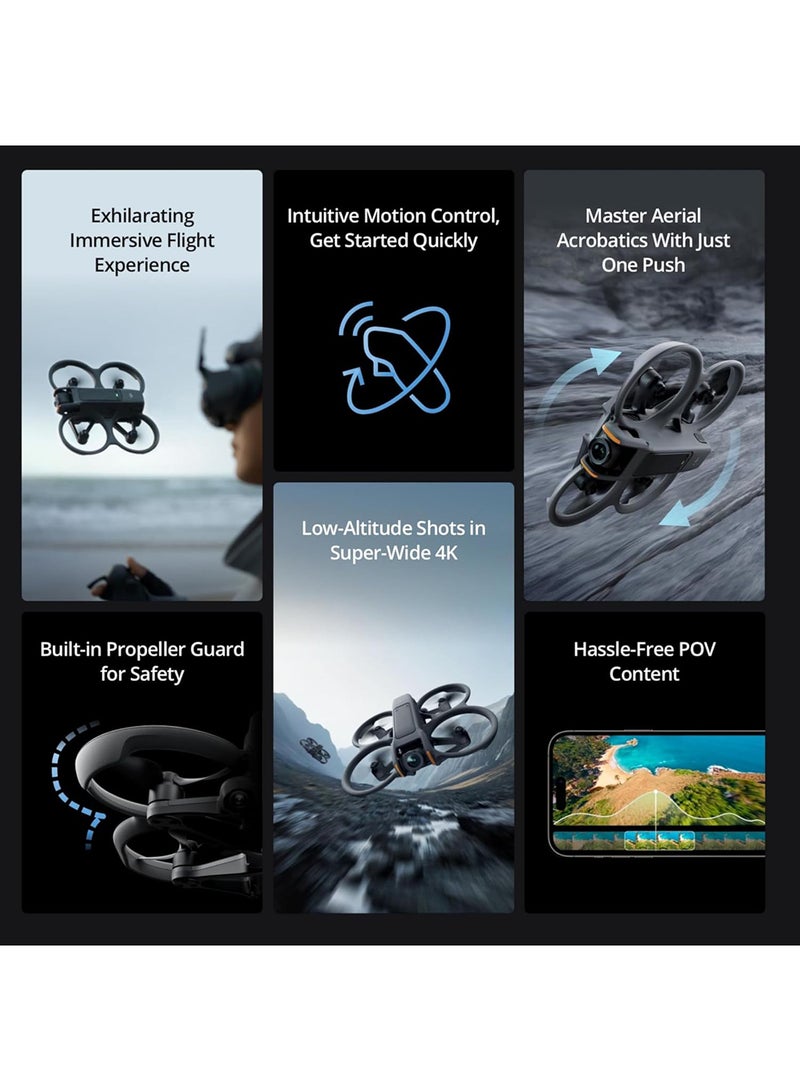 dji - Avata 2 Fly More Combo (3 Batteries), FPV Drone with Camera 4K, Immersive Experience, One-Push Acrobatics, Built-in Propeller Guard, 155° FOV, Camera Drone with Goggles 3 and RC Motion 3 - Image 1
