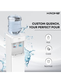 Krome Top Loading Water Dispenser, Hot And Cold Water 2 Taps, Floor Standing, Made With SUS 304 Tank And Food-Grade Silicone Gel Tube KR-WDTL 2TW White  - Image 3