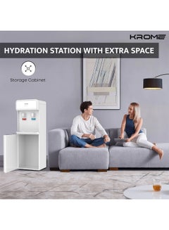 Krome Top Loading Water Dispenser, Hot And Cold Water 2 Taps, Floor Standing, Made With SUS 304 Tank And Food-Grade Silicone Gel Tube KR-WDTL 2TW White  - Image 5