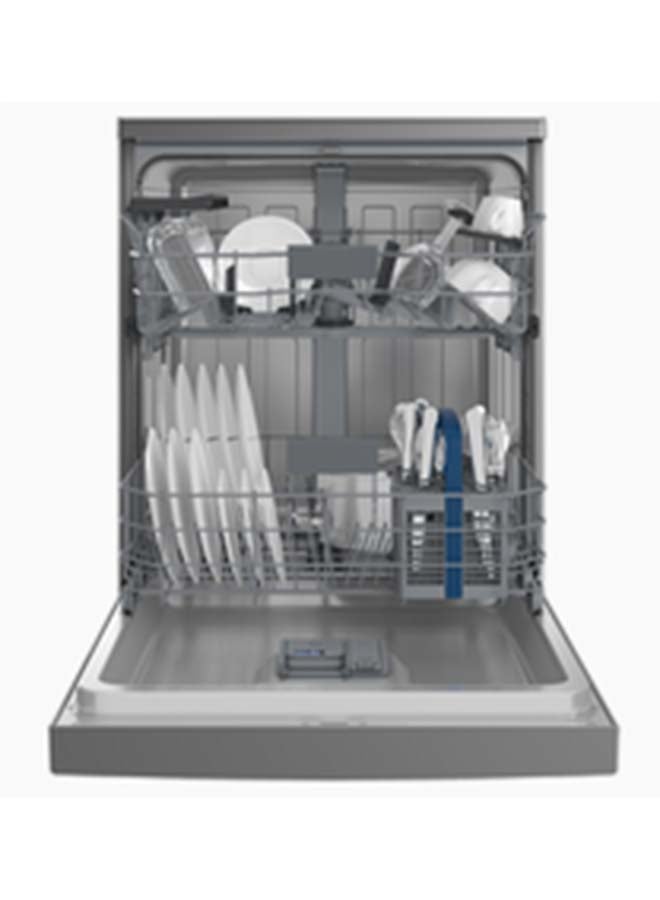 HITACHI Dishwasher Freestanding, 14 Place Setting, 6 Programs, Auto, Intensive, Eco, Glass Care, Inverter Motor-Turbo Washing, Silent Dishwasher, Overflow Safety, Made In Turkey 9.5 L HDF-F146VS Inox  - Image 3