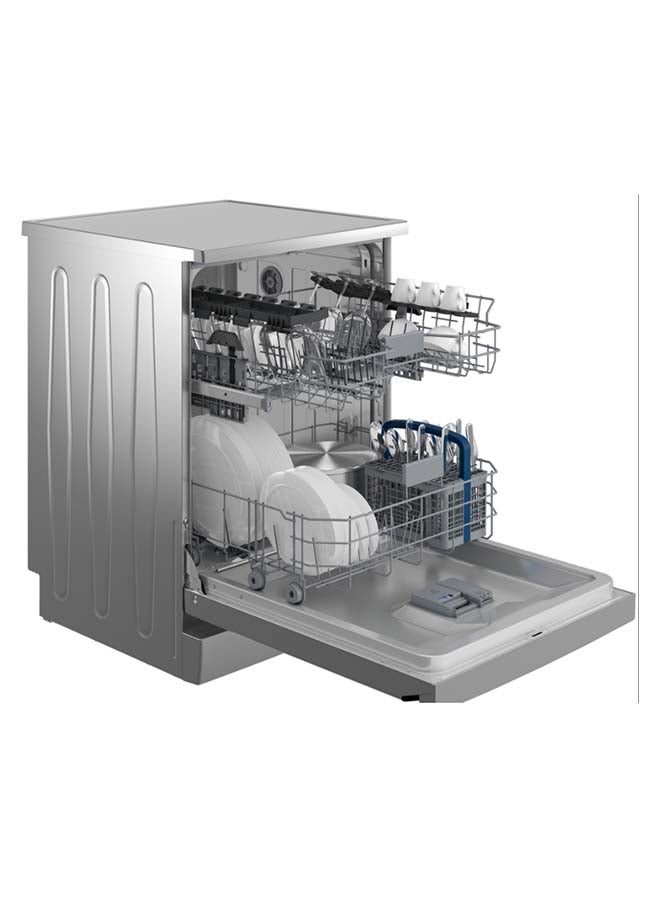 HITACHI Dishwasher Freestanding, 14 Place Setting, 6 Programs, Auto, Intensive, Eco, Glass Care, Inverter Motor-Turbo Washing, Silent Dishwasher, Overflow Safety, Made In Turkey 9.5 L HDF-F146VS Inox  - Image 4