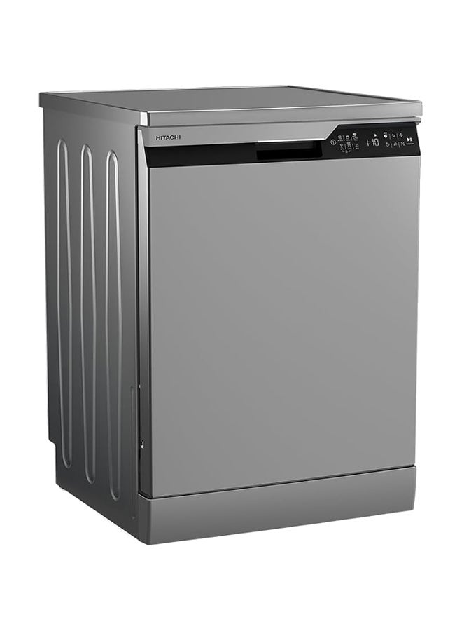 HITACHI Dishwasher Freestanding, 14 Place Setting, 6 Programs, Auto, Intensive, Eco, Glass Care, Inverter Motor-Turbo Washing, Silent Dishwasher, Overflow Safety, Made In Turkey 9.5 L HDF-F146VS Inox - Image 2