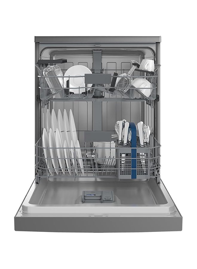 HITACHI Dishwasher Freestanding, 14 Place Setting, 6 Programs, Auto, Intensive, Eco, Glass Care, Inverter Motor-Turbo Washing, Silent Dishwasher, Overflow Safety, Made In Turkey 9.5 L HDF-F146VS Inox - Image 3