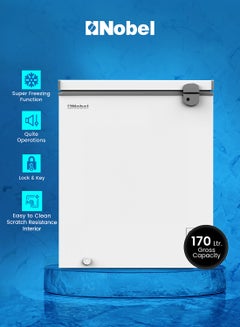 Nobel Chest Freezer 150L Gross/ 137L Net Capacity, High-Efficiency Compressor, Low Noise, Energy Saving, LED Light, Lock And Key 72 W NCF170NI White  - Image 1