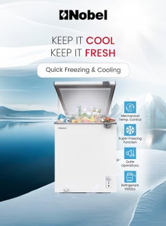 Chest Freezer 150L Gross/ 137L Net Capacity, High-Efficiency Compressor, Low Noise, Energy Saving, LED Light, Lock And Key 150 L 72 W NCF170NI White - pnsku/N70065217V/45/_/1725870606/61846766-f3d2-483d-9a03-5c0e857f6f9f