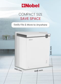 Chest Freezer 150L Gross/ 137L Net Capacity, High-Efficiency Compressor, Low Noise, Energy Saving, LED Light, Lock And Key 150 L 72 W NCF170NI White - pnsku/N70065217V/45/_/1725870608/0d55e600-13ed-4987-8ec8-87a1f471a2e0