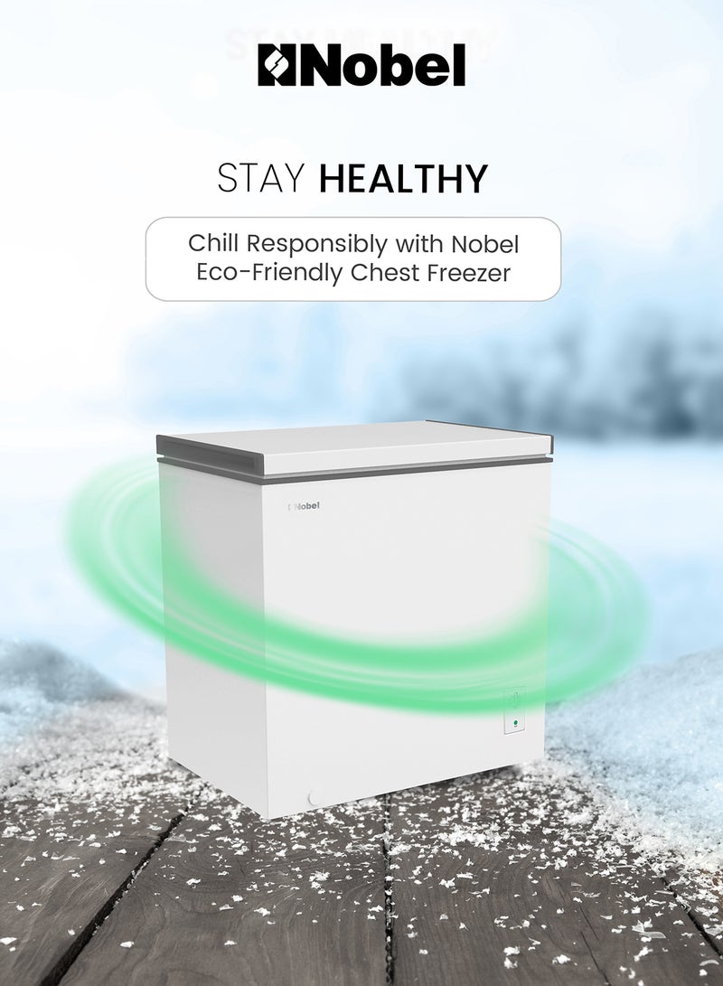 Nobel - Chest Freezer 150L Gross/ 137L Net Capacity, High-Efficiency Compressor, Low Noise, Energy Saving, LED Light, Lock And Key 72 W NCF170NI White - Image 1