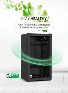 Nobel 125L Gross/ 85L Net Capacity Bottle Chiller Single Glass Door, Mechanical Control, LED Light, Adjustable Temperature, Energy Efficient, R600a Refrigerant 125 L 85 W NBC125RH Black  - Image 5